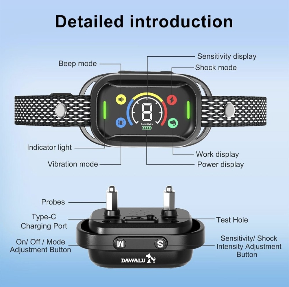 DOG BARK CONTROL COLLAR Multi-Function, Waterproof, 7-Level Sensitivity, NEW!