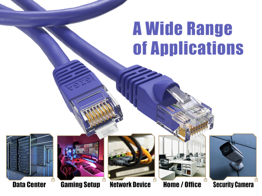 50ft Cat6 UTP Ethernet Network Patch Cable Snagless 24AWG Bare Copper, Purple