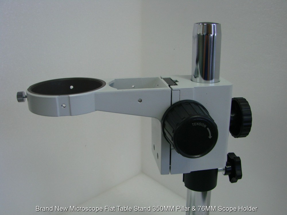 Brand New Microscope Flat Table Stand 350MM Pillar & 76MM Scope Holder