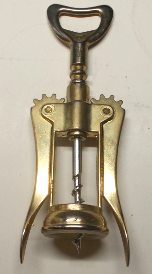 Vintage Brass Wine Cork Puller Winged from Italy