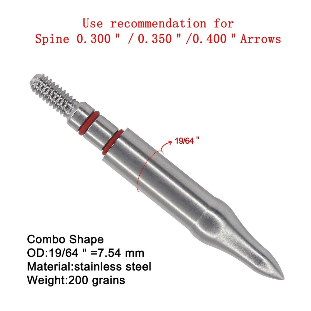 maifield Stainless Steel Archery Field Points, Easy Pull Various OD for 85/10...