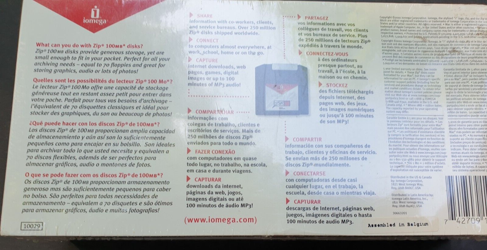 Iomega Zip 100MB Disk 10 Pack formatted for MAC