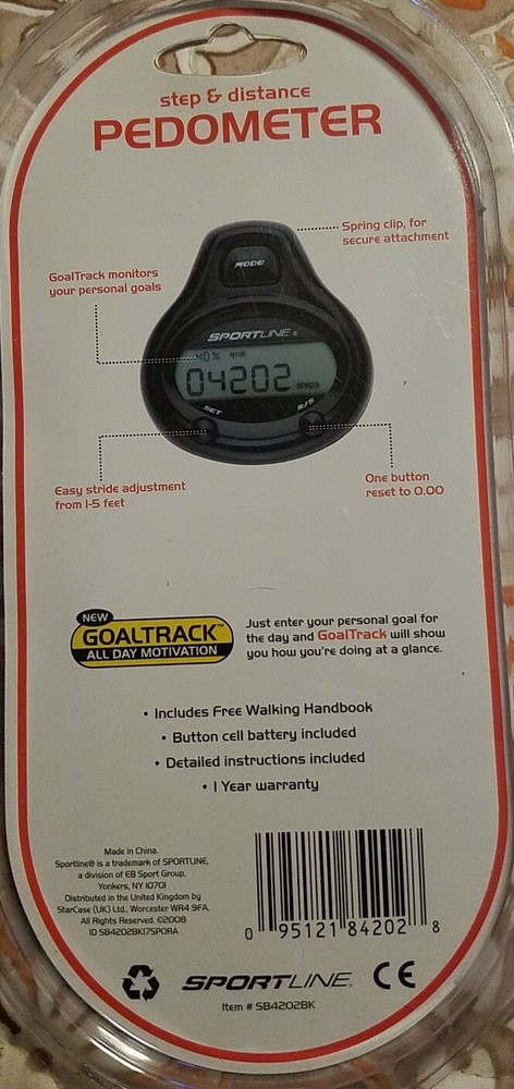 Pedometer Sportline Dual Function Step and Distance Walking - SB4202BK