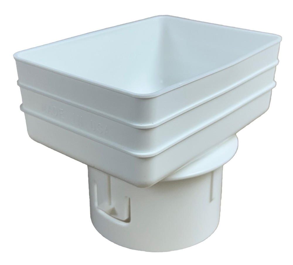 4x5x4 White Downspout Tile Adapter
