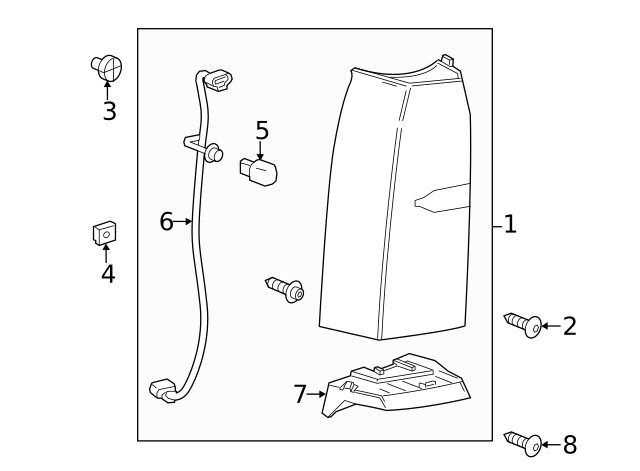 Genuine GM Tail Light Bracket 23106747