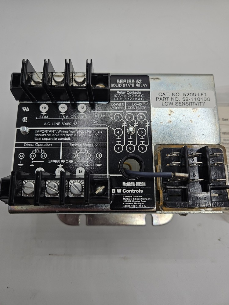 B/W CONTROLS 5200-LF1 LOW SENSITIVITY SOLID STATE RELAY