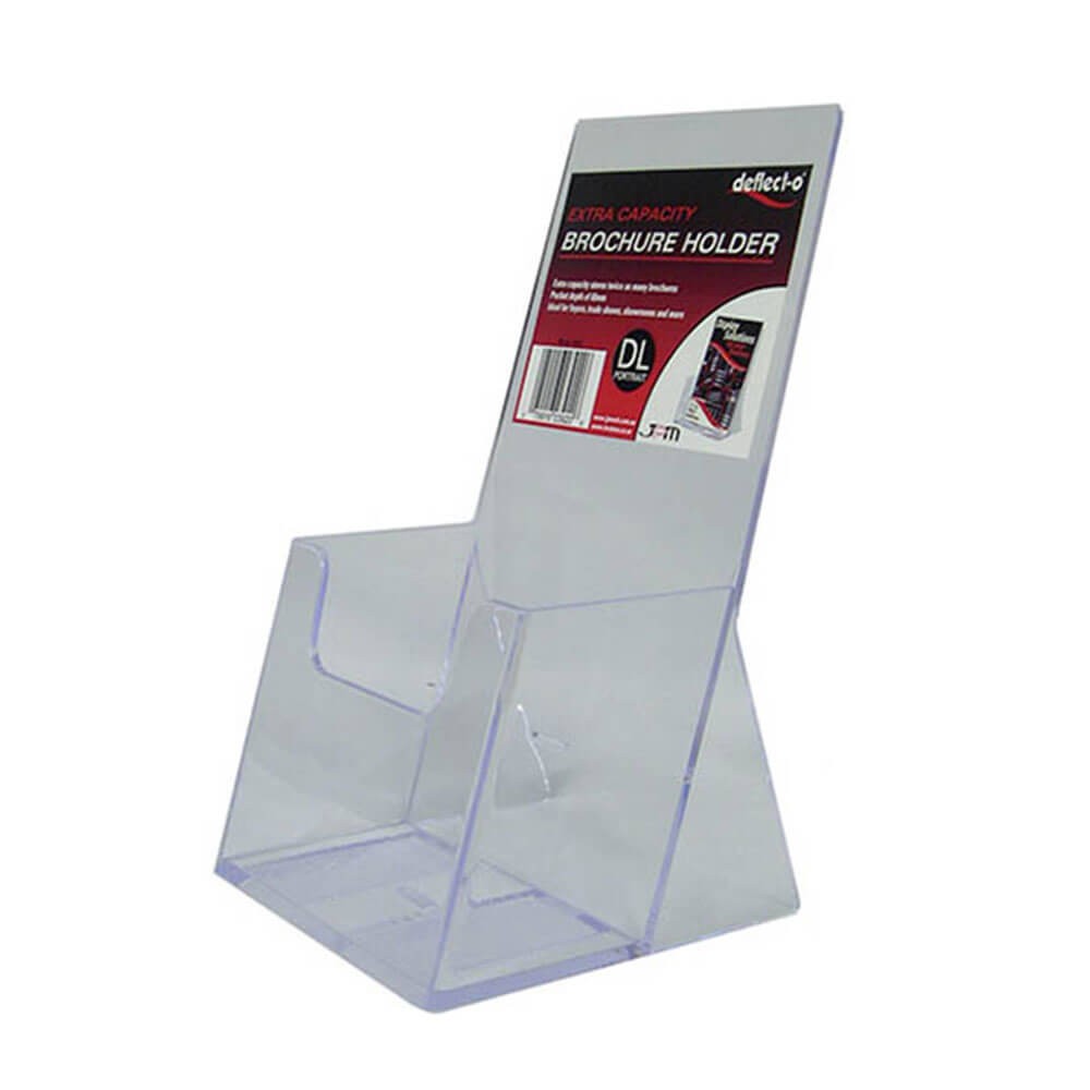 Deflecto Attractive Curved Design Clear Polystyrene Plastic Brochure Holder DL