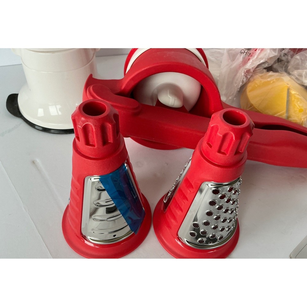 Tupperware FusionMaster Spiralizer & Press Master Juicer Set Red White NWT