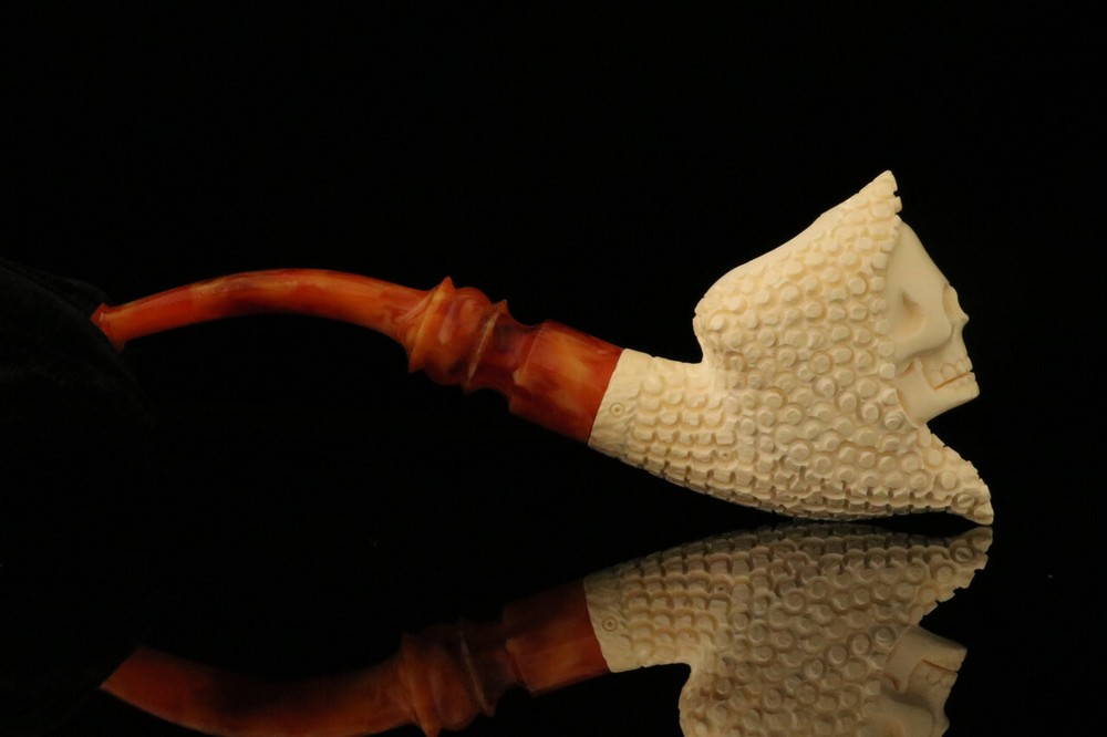 Grim Reaper Block Meerschaum Pipe with custom case M2012