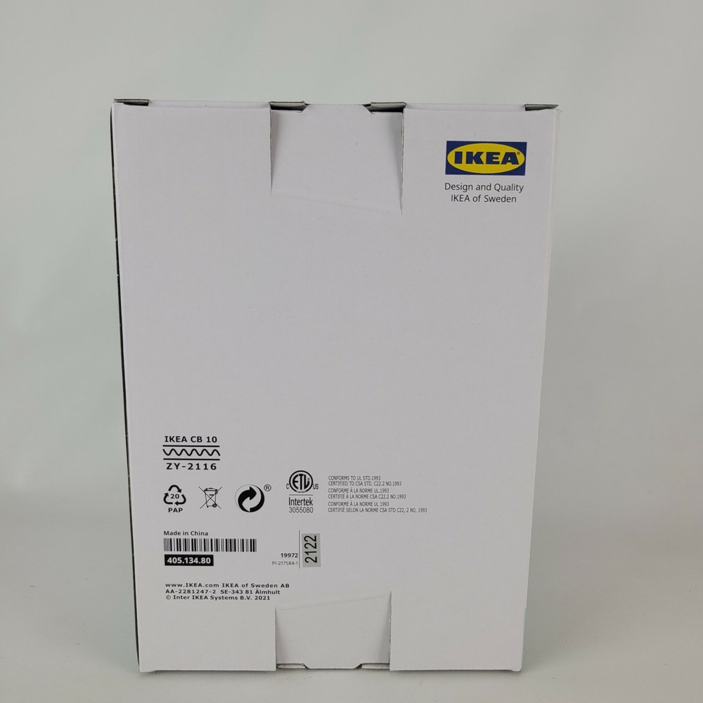 Ikea Molnart LED Bulb E26 140 Lumen Globe Gray Clear Glass 5" Spiral Design