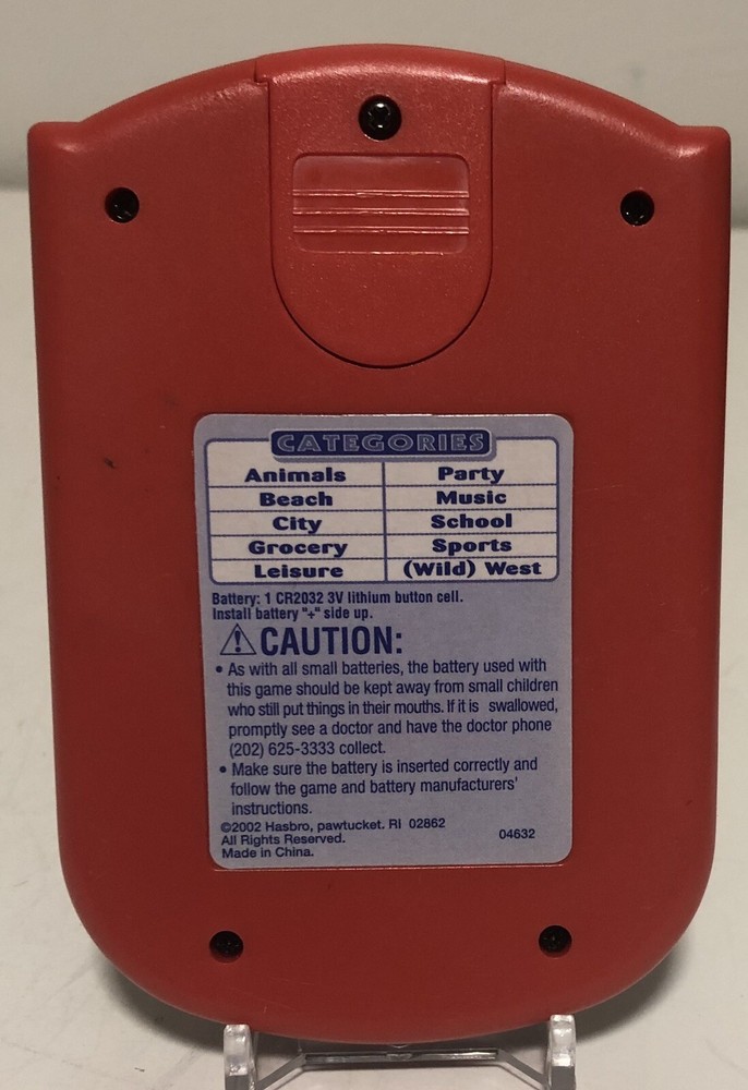 2002 Hasbro Milton Bradley Electronic Hand-Held HANGMAN TESTED