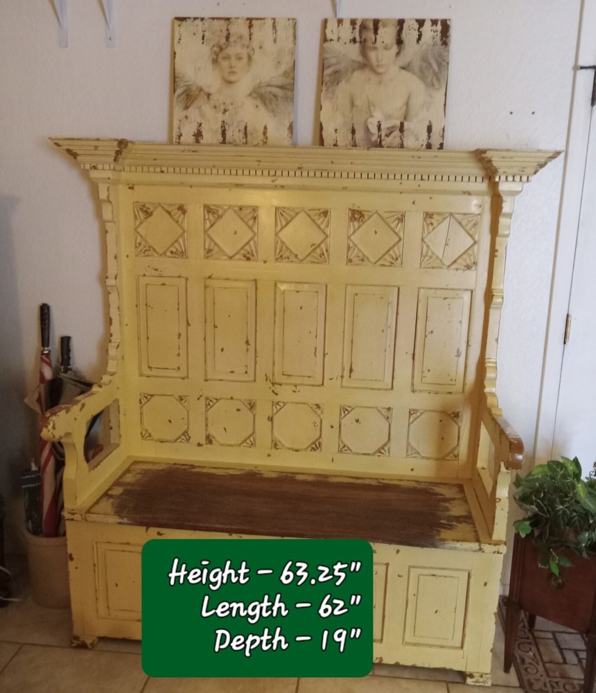 Foyer Bench, Distressed, Vintage-Style with storage! PRICE REDUCED!!!