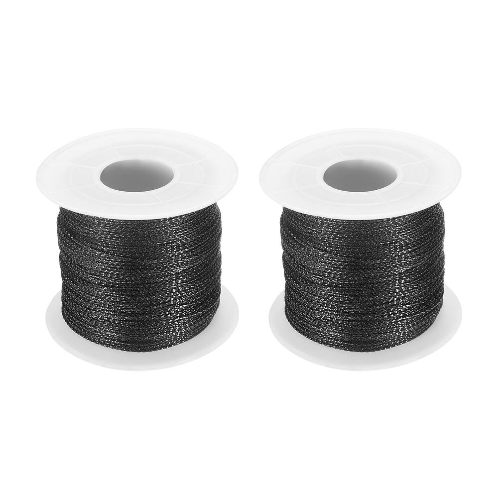 Metallic Cord Set 1mm 109 Yards Metallic Ornament String Deep Black