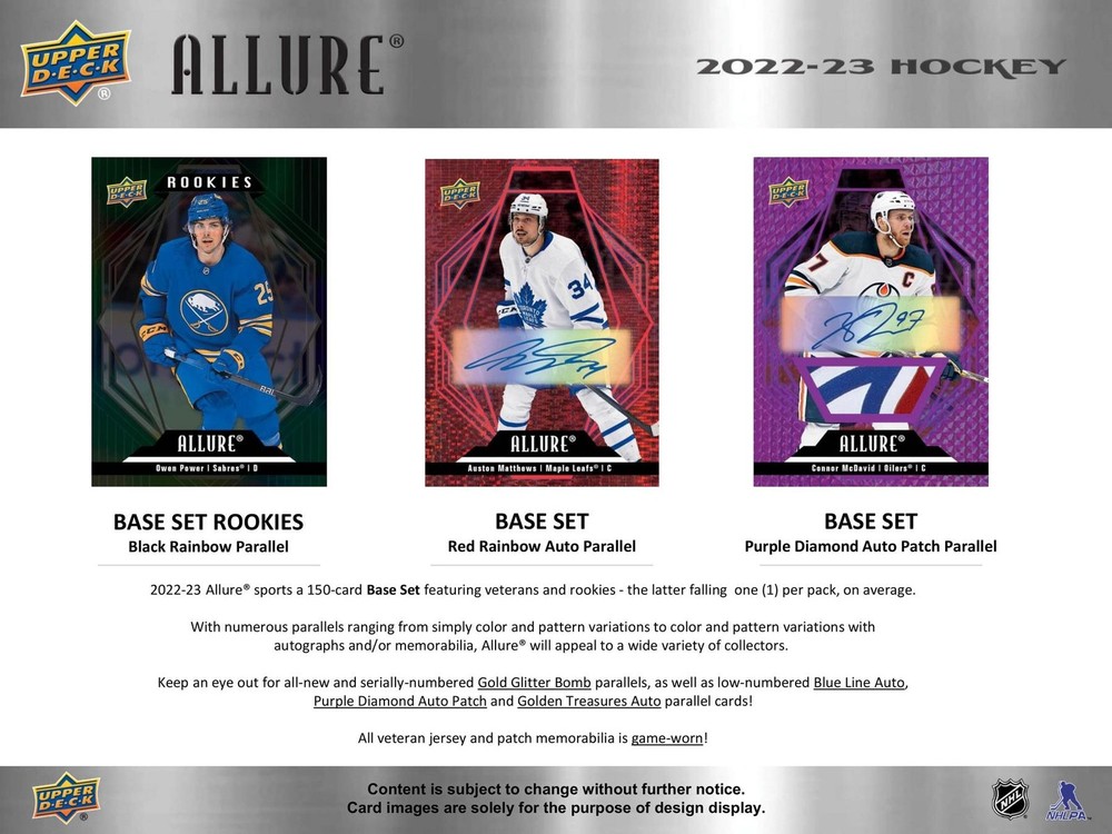 2022/23 UPPER DECK ALLURE HOCKEY HOBBY BOX