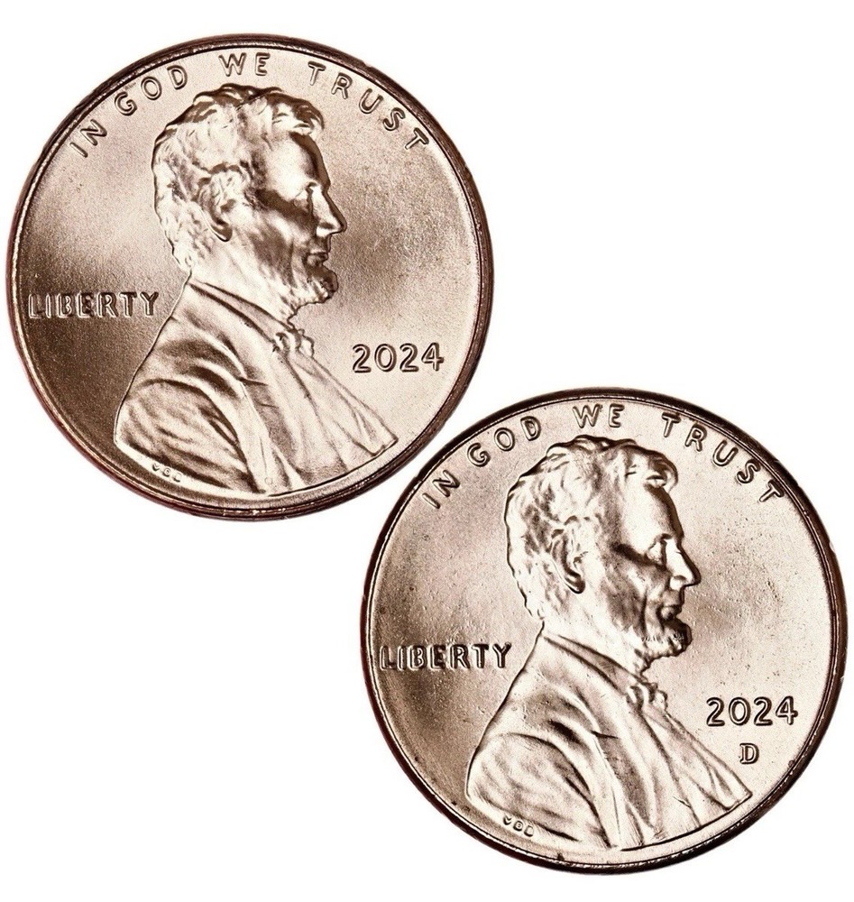 2025,24 P&D Lincoln Shield Cent Uncirculated US Mint 2 Coin Sets!!!! 2Years.