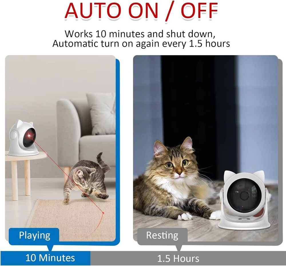 Automatic Cat Laser Toy Interactive Light Chaser for Pets