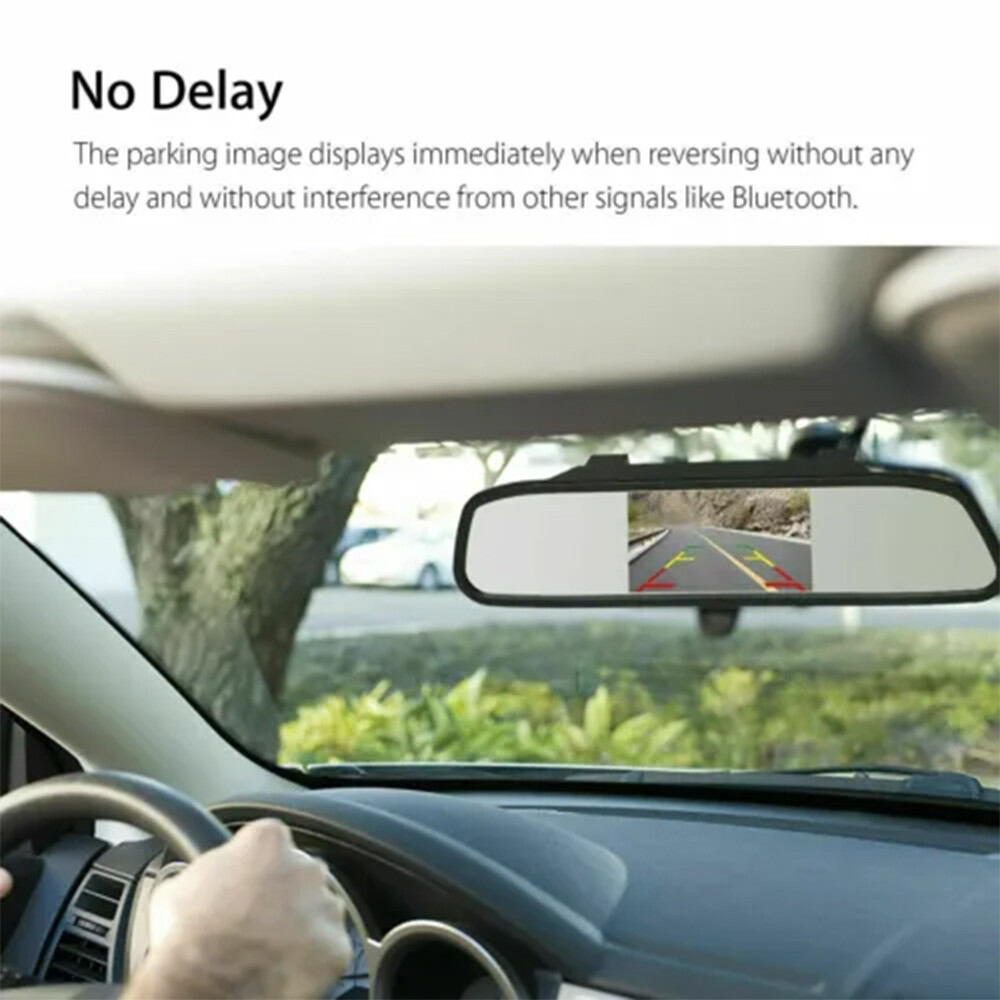 4.3" Backup Camera Mirror Car Rear View Reverse Night Vision Parking System Kit