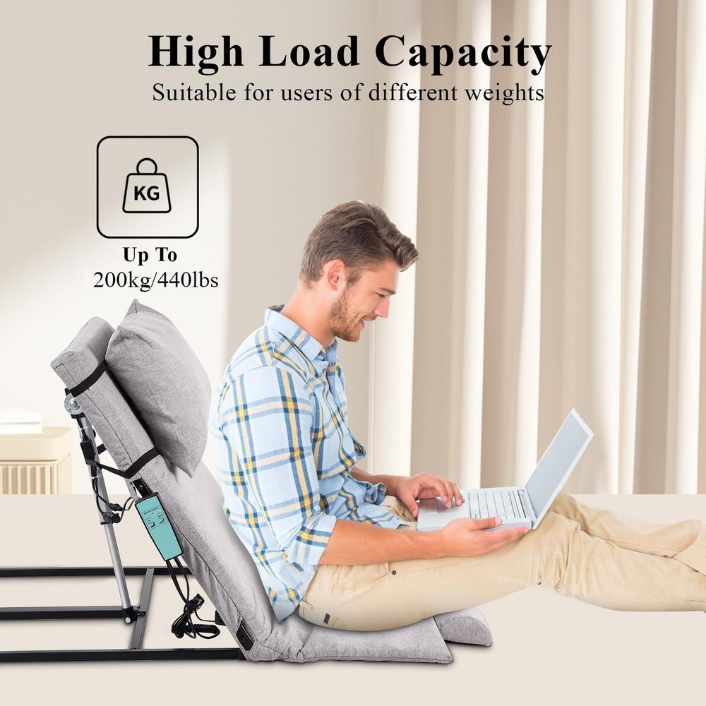 Electric Lifting Backrest 440 lbs 2-80° Adjustable Lifting Bed Backrest