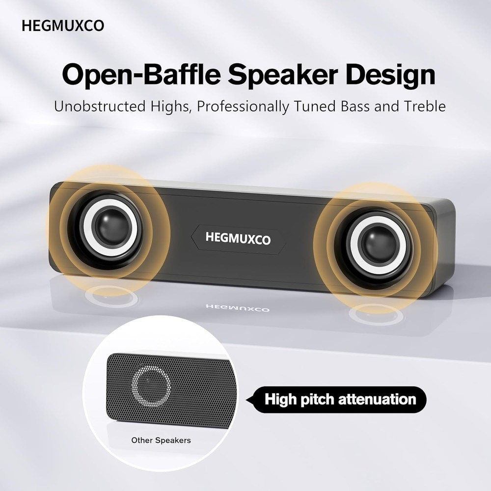 Computer Speakers for Desktop PC - 10W Wired Stereo Speakers with Volume Control