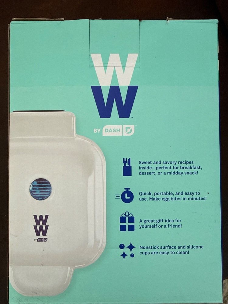 WW Dash Egg Bite Maker with manual and recipe guide