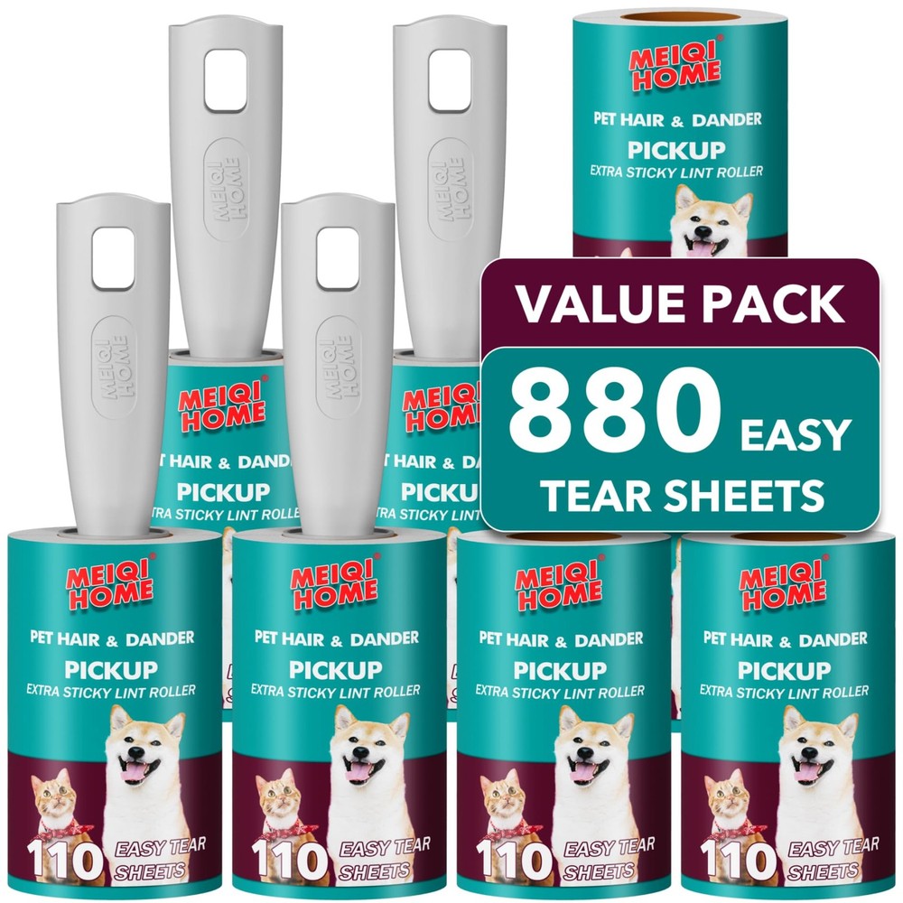 Lint Rollers for Pet Hair Extra Sticky, 880 Sheets Mega Value Set Lint Roller...