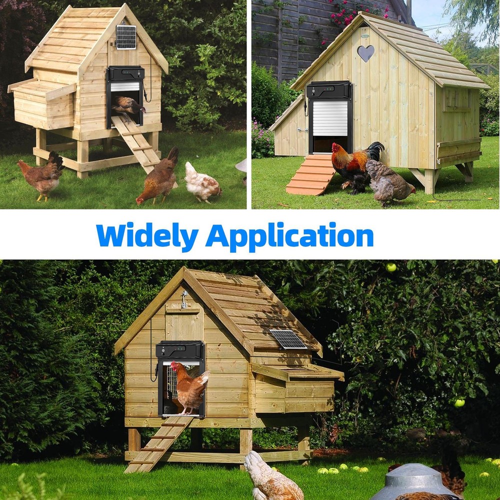 Solar Powered Automatic Chicken Coop Door with Timer/PIR Sensor Modes
