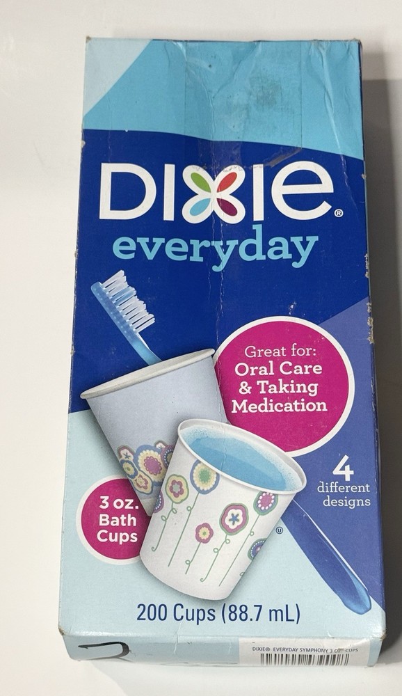 Dixie Everyday 3 oz Bath Cups Symphony Flower Pattern 200 Ct 4 Different Design
