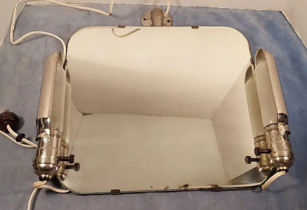 Vintage Art Deco Vanity Mirror with Working Side Lights