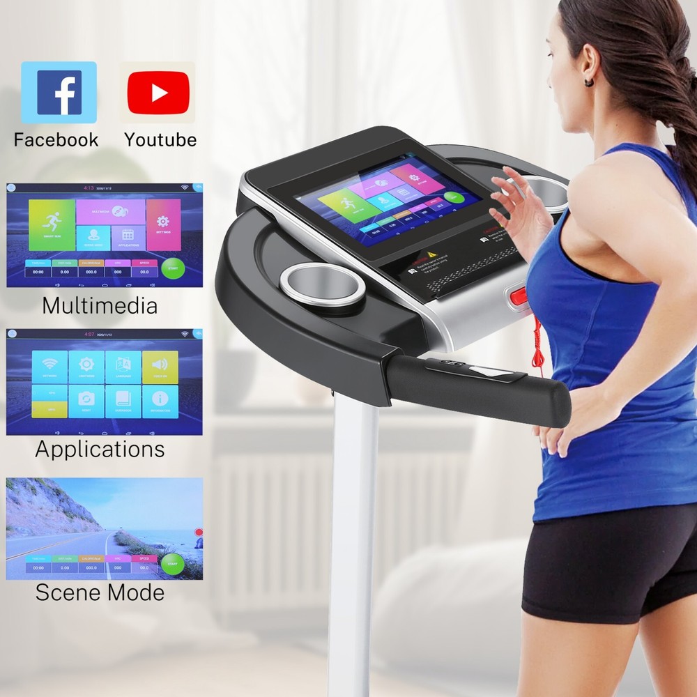 3.25HP Folding Treadmill 10in HD Touchscreen📺️ Walking Jogging Running Machine