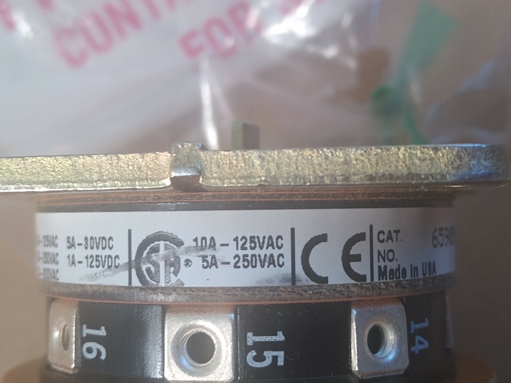 NEW Electroswitch Catalog # 65905LF Rotary Switch Series 31