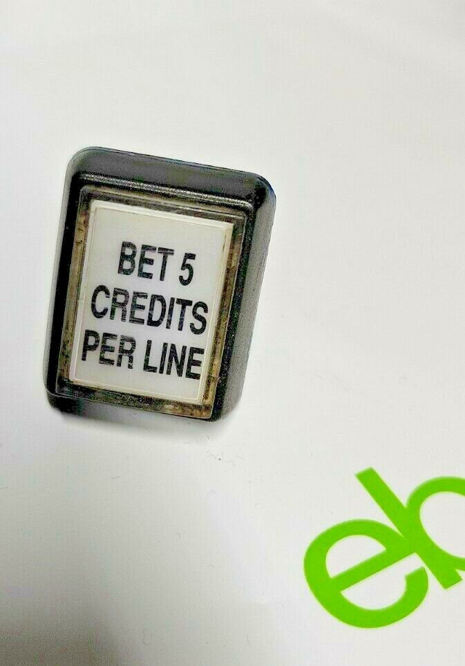 Bally Alpha Bet 5 Lines Per Credit Button  Rectangular 32mm x 26mm 5E4 Cherry