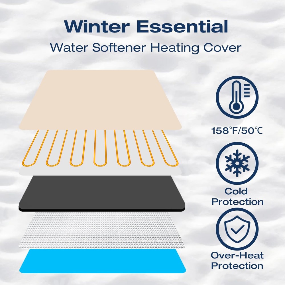 H&G Lifestyles Heated Water Softener Cover for Winter, 35W 110V Heating Pad, ...