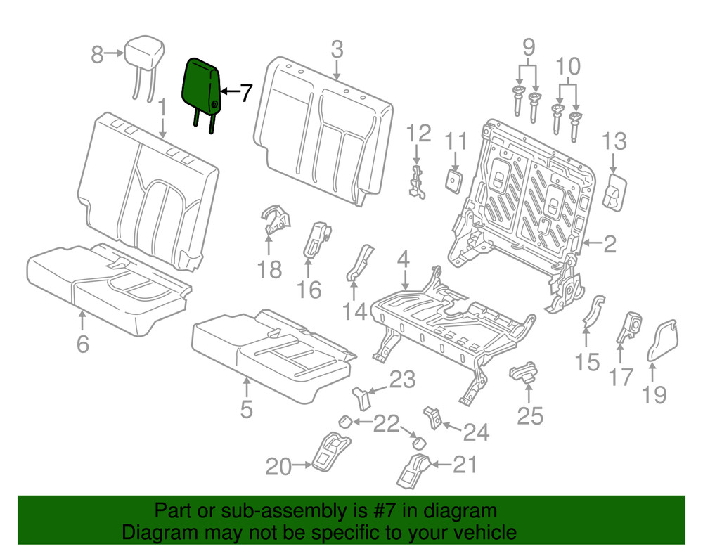 Genuine Ford Head Rest Assembly JL7Z-78611A09-CD