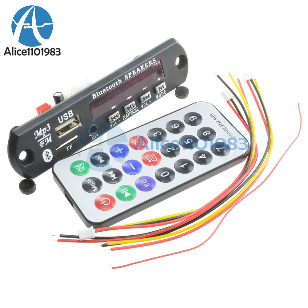 Wireless Bluetooth 12V MP3 WMA Decoder Board Audio Module USB TF Radio For Car