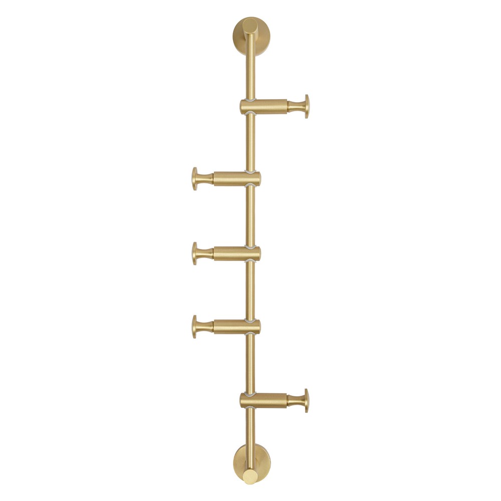Wall Mounted Vertical Coat Rack Coat Rack with 5 Adjustable 180°rotating Hooks