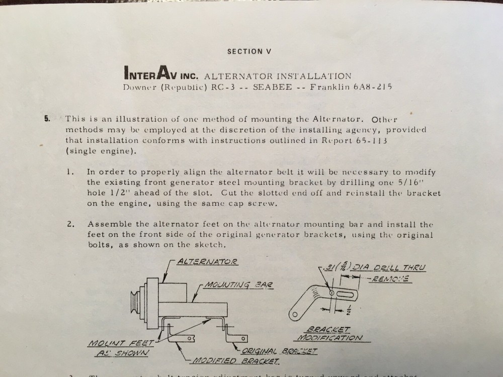Interav Alternator 1255A Install Booklet