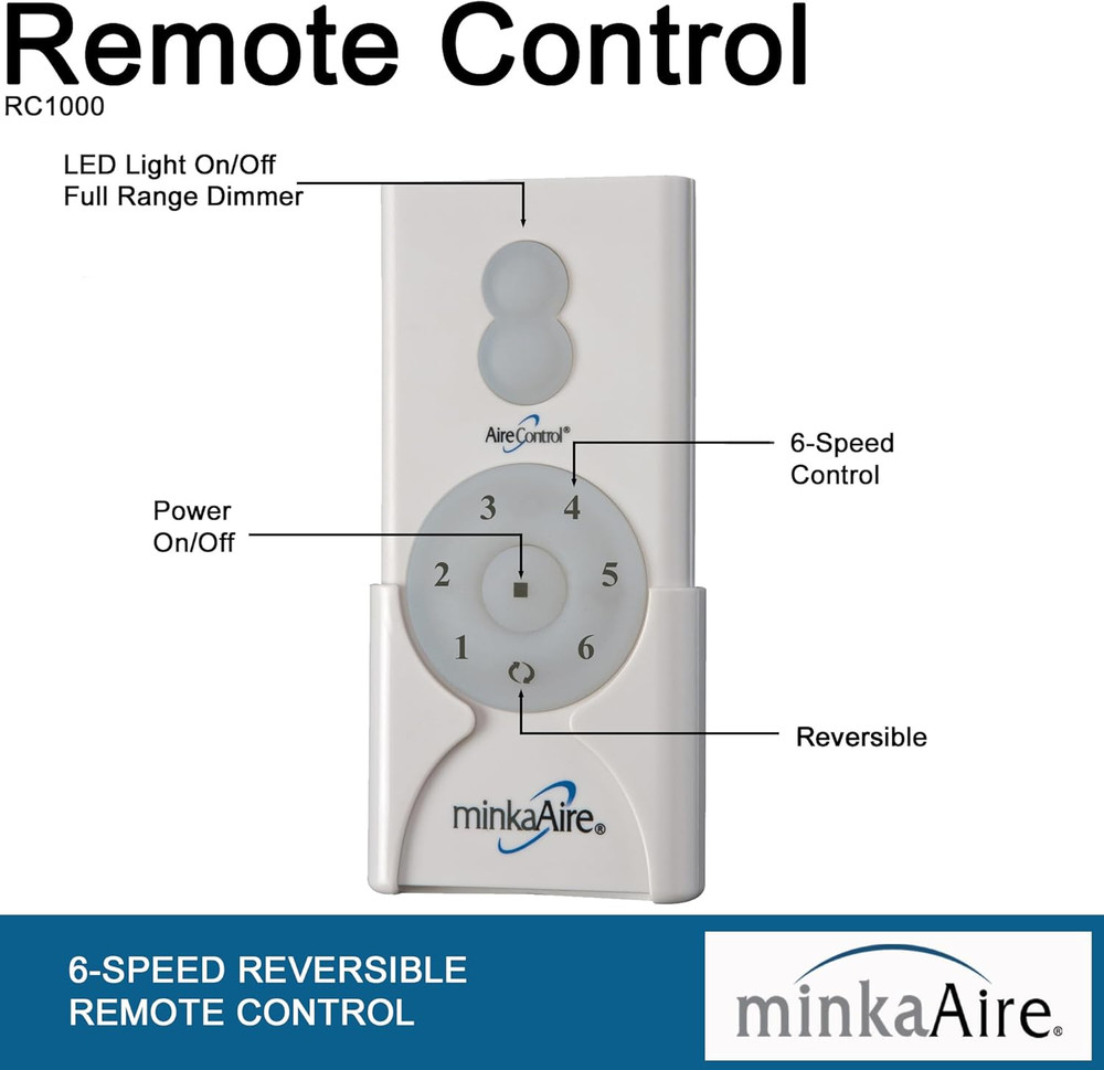 F862L-WHF 60" Flat White Ceiling Fan with LED Light & Remote Control