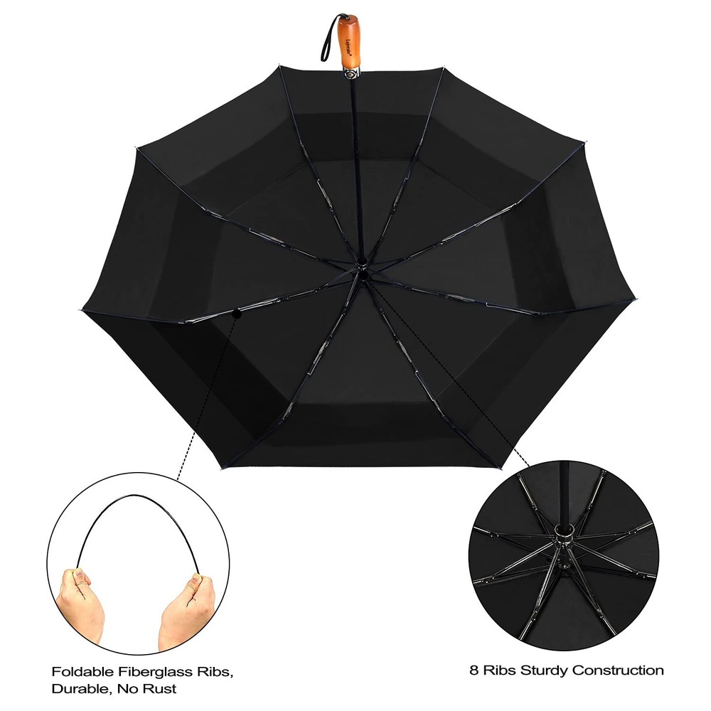 Large Compact Golf Umbrella - Oversized Auto Open Close Folding Travel 210T