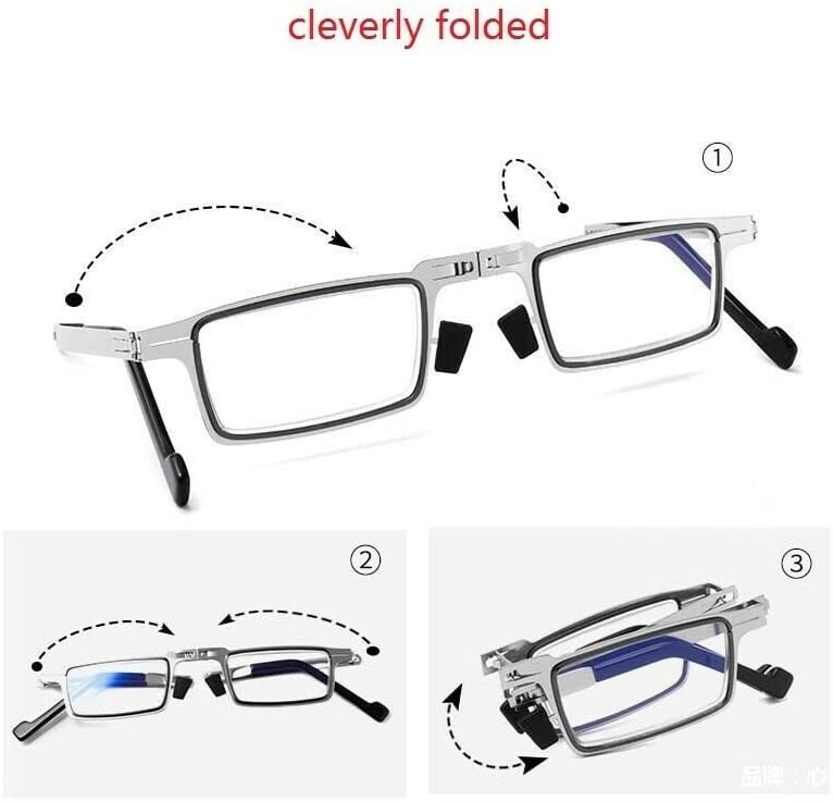 Foldable Reading Glasses Ultra Light Titanium Material Screwless Anti-Blue Light