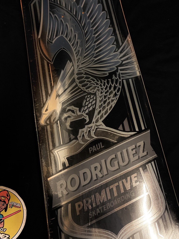 RARE Paul Rodriguez Eagle Black Silver Foil Prod Skateboard Deck PRIMITIVE