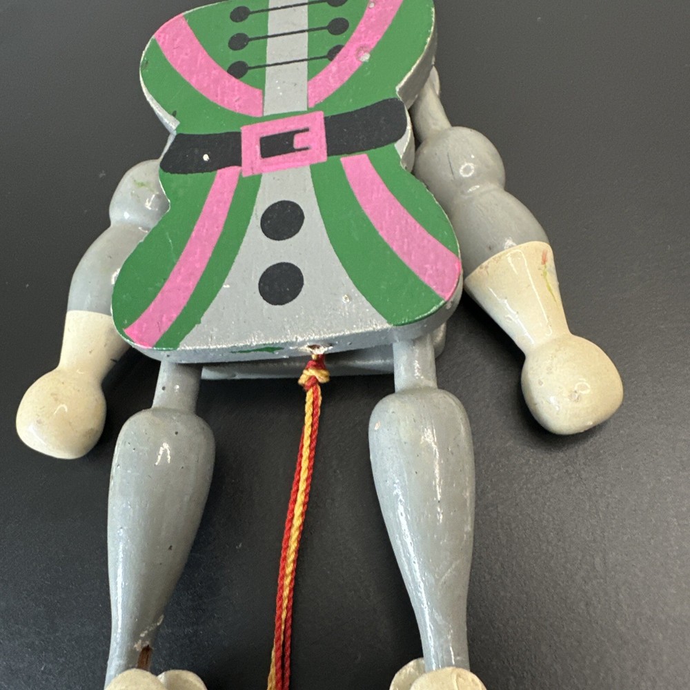 Austrian-Style Puppet Christmas Vintage Wooden Pull String Soldier