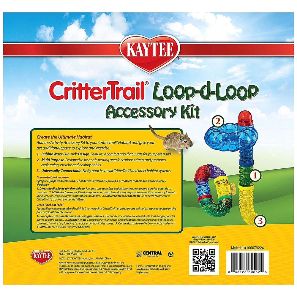 Kaytee CritterTrail Fun-nel Loop-D-Loop Accessory Kit Small Animal Habitat Tu...
