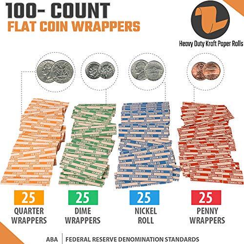 Coin Counters & Coin Sorters Tubes and 100 Assorted Coin Wrappers