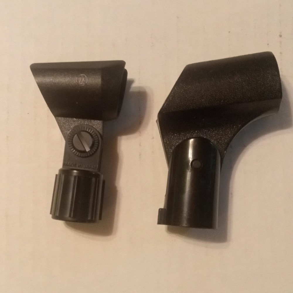 Audio-Technica Adjustable Microphone Clip Holders Pair Black Plastic Metal Mount