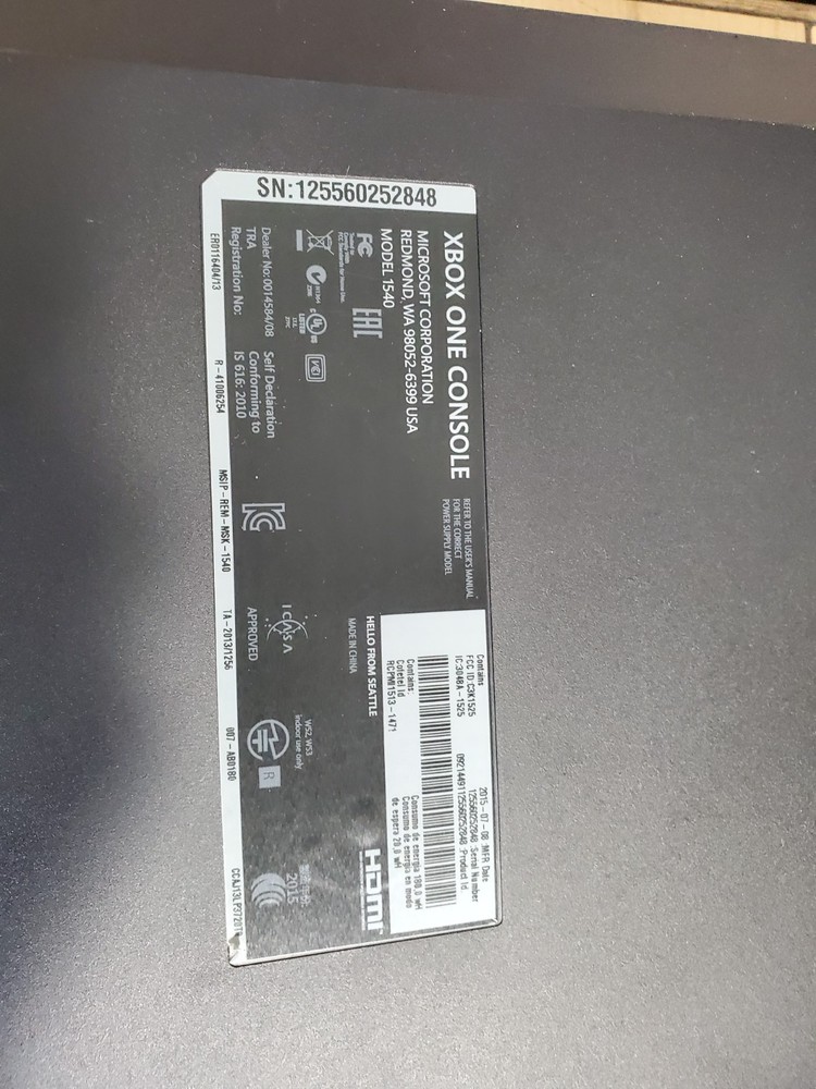 Microsoft Xbox One Console Gaming System Blue 1540 With Charger No Controller