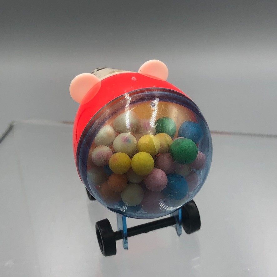 Vintage TOY MOUSE On Wheels Rolling CANDY CONTAINER Plastic Animal