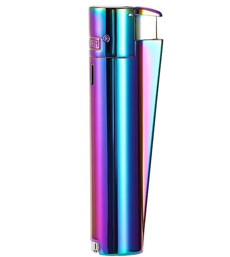 🔥 Clipper Classic Icy Rainbow Lighter – Premium Refillable Windproof Flame