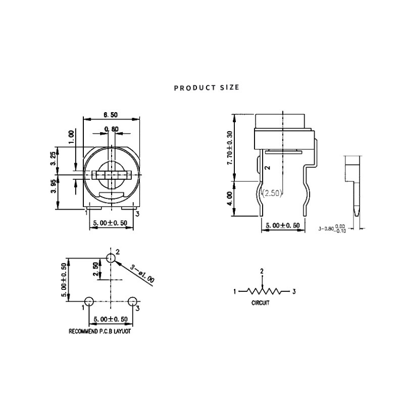 PCB Potentiometer Trimmer Variable Adjustable Resistor Trimpot 100R-1M 16 Values