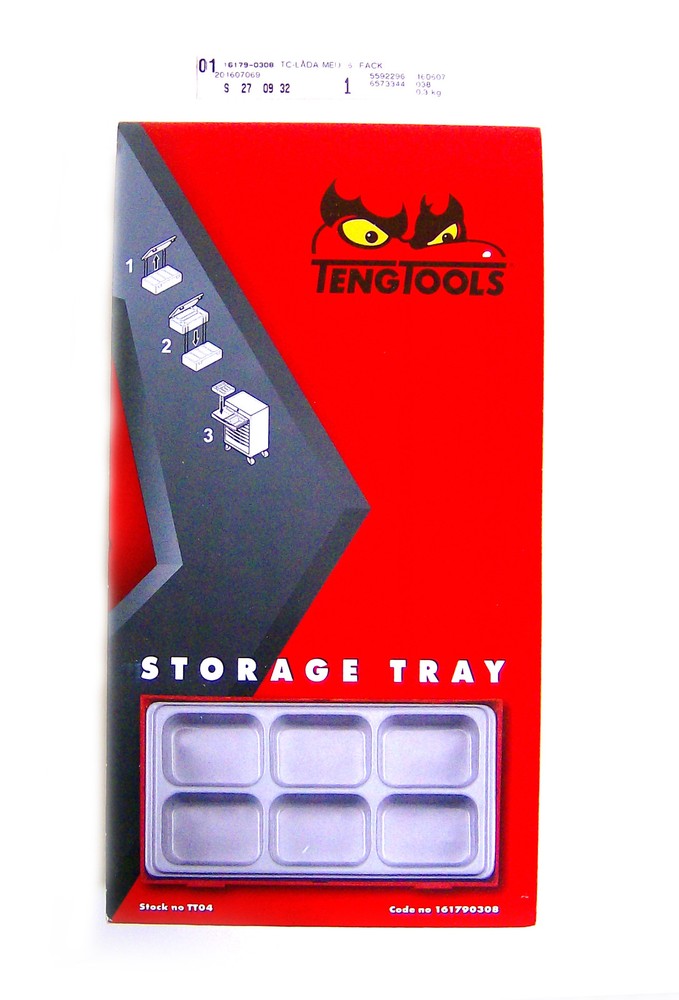 Teng Tools TC Tray TT04 Storage Box with Removable Lid, 6 Compartments