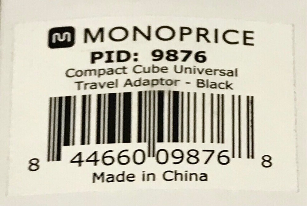 Compact Cube Universal Travel Adapter Monoprice - Black NEW SEALED